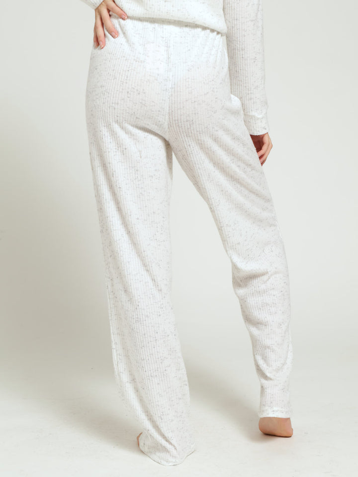 Straight Leg Knit Pj Pants - Ice Grey