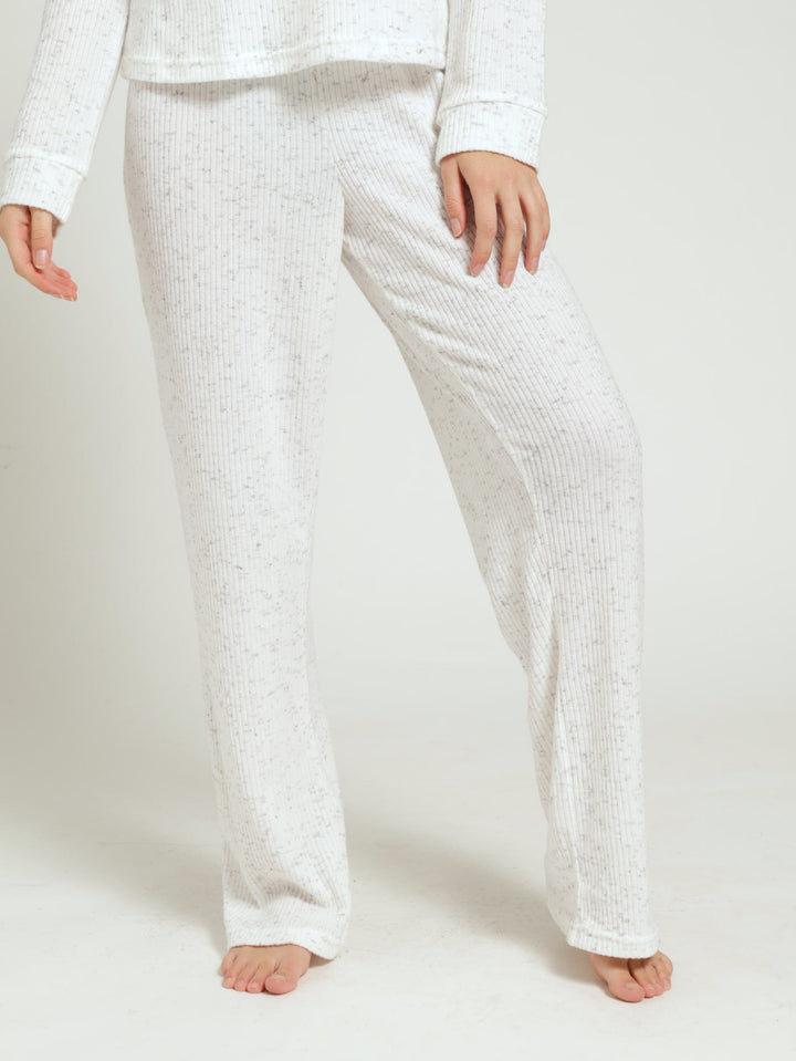 Straight Leg Knit Pj Pants - Ice Grey