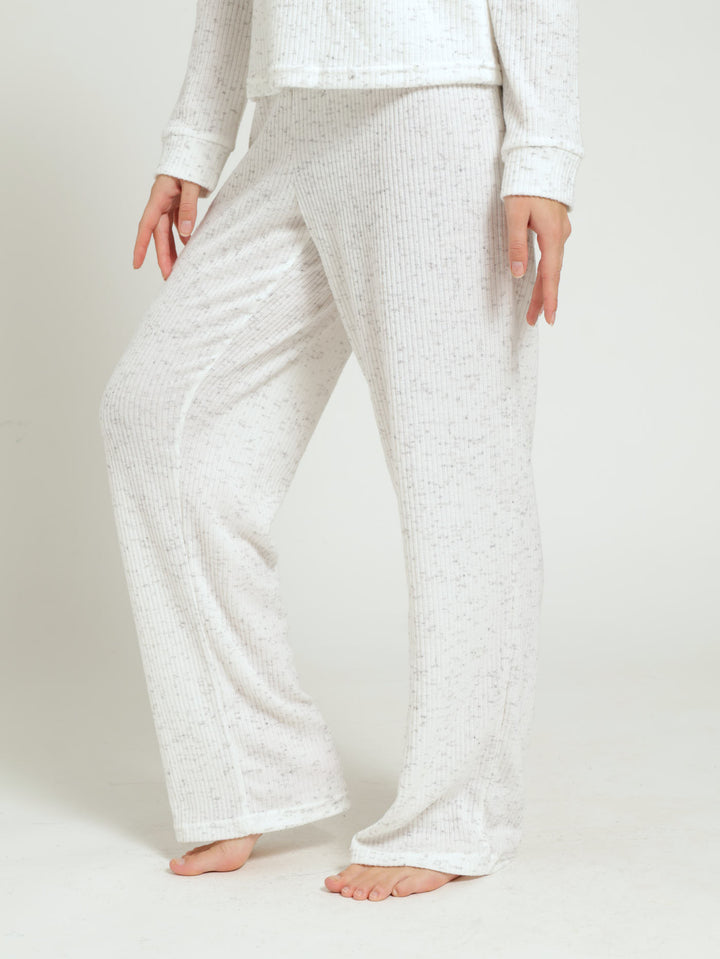 Straight Leg Knit Pj Pants - Ice Grey