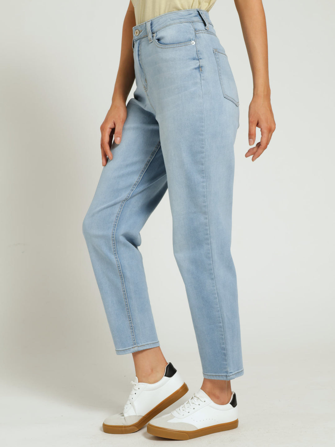 Hi Waist Super Soft Mom Jean - Light Wash