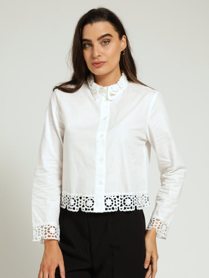 Crochet Lace Shirt - Cream