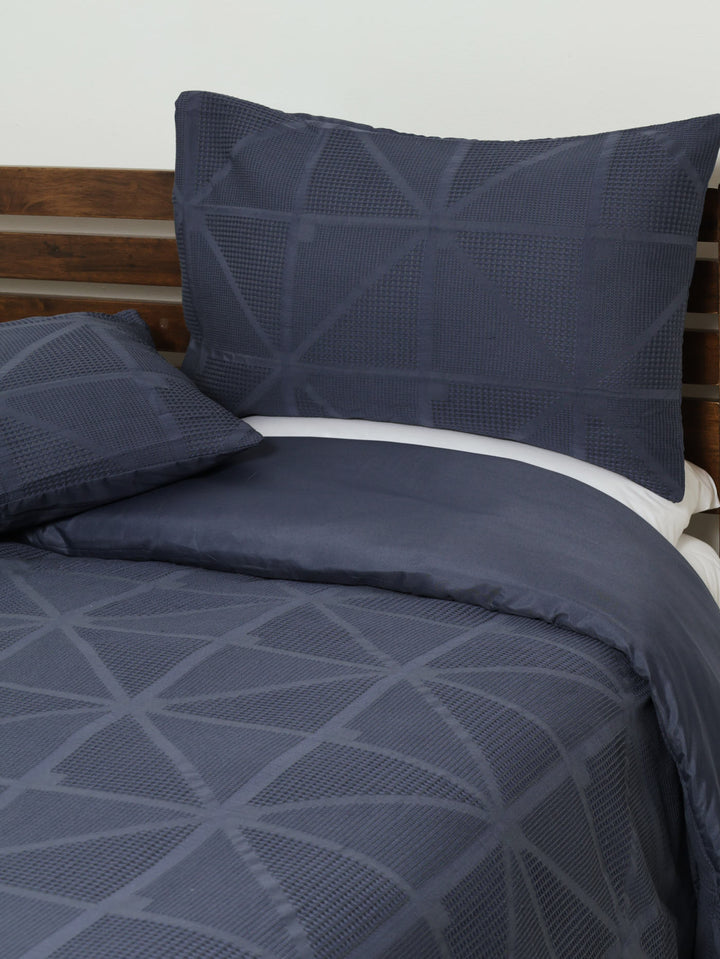 Waffle Geo Blue Duvet Set