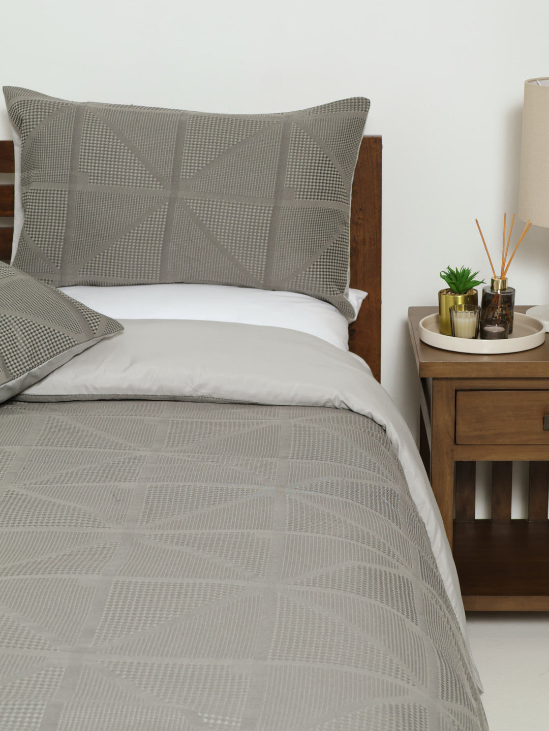 Waffle Geo Grey Duvet Set