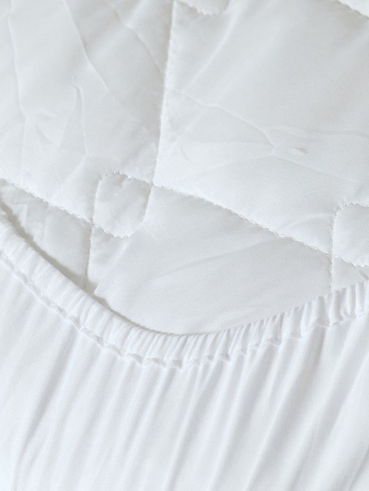 Quilted Mattress Protector - White