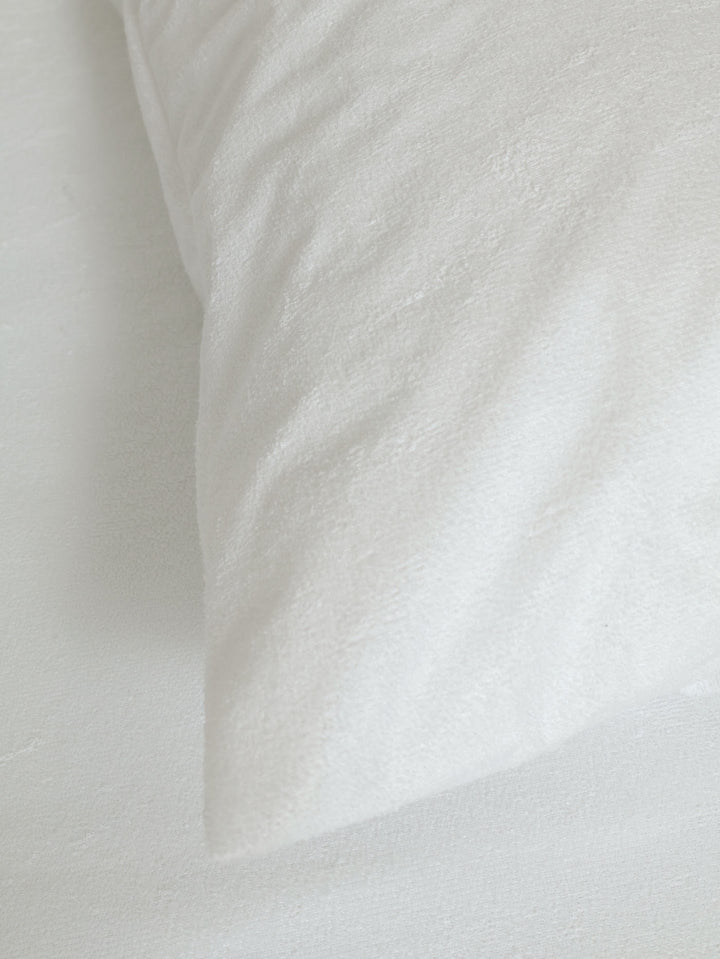 Waterproof Towelling Pillow Protector - White