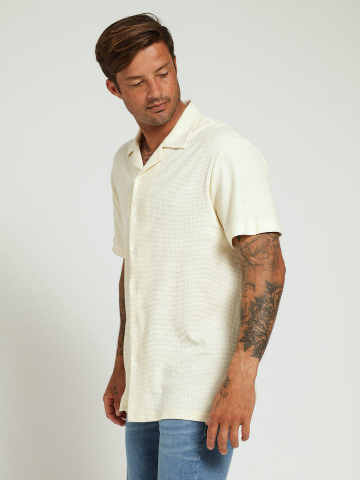 Waffel Knit Shirt - Off White