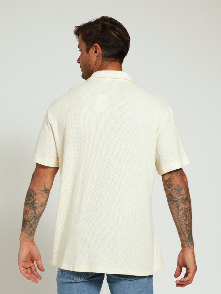 Waffel Knit Shirt - Off White