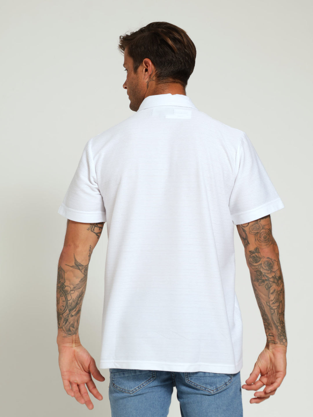 Ottoman Self Collar Golfer - White