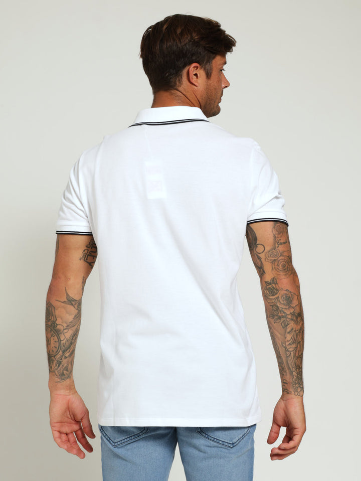 Tipped Core Polo Golfer - White