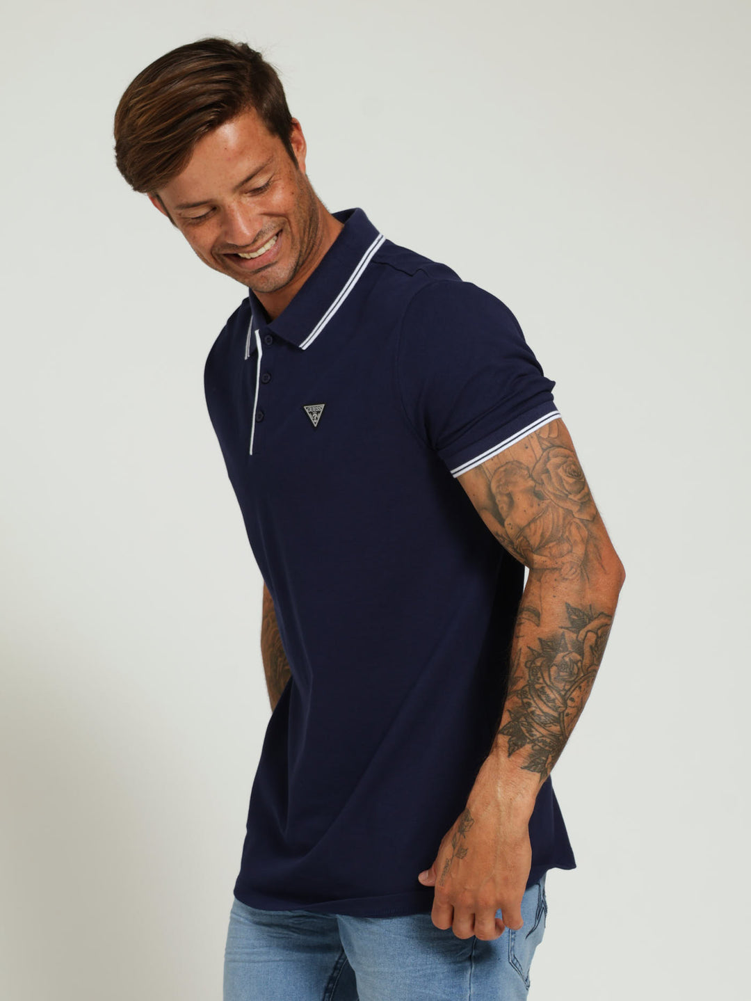 Tipped Core Polo Golfer - Navy