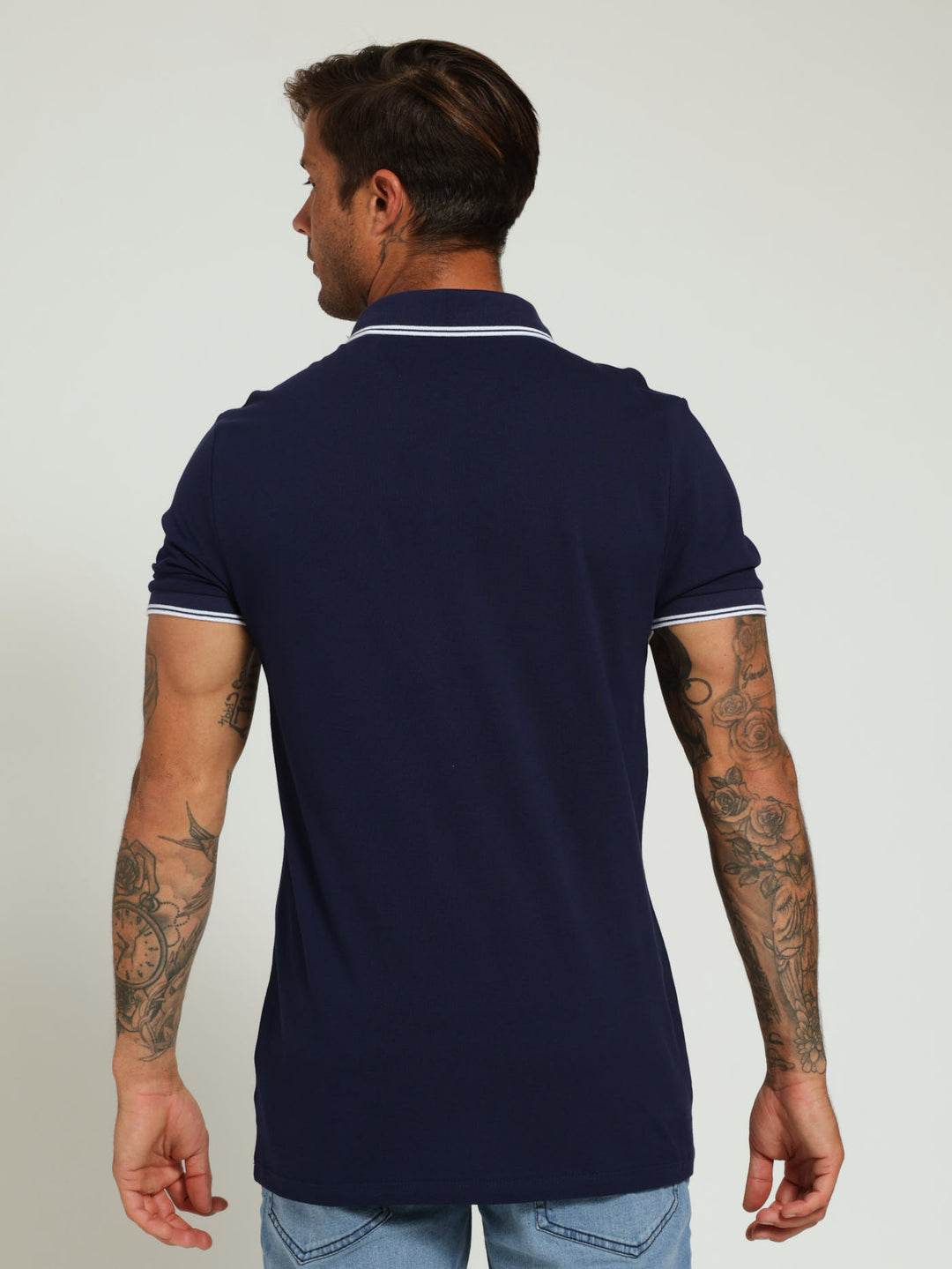 Tipped Core Polo Golfer - Navy