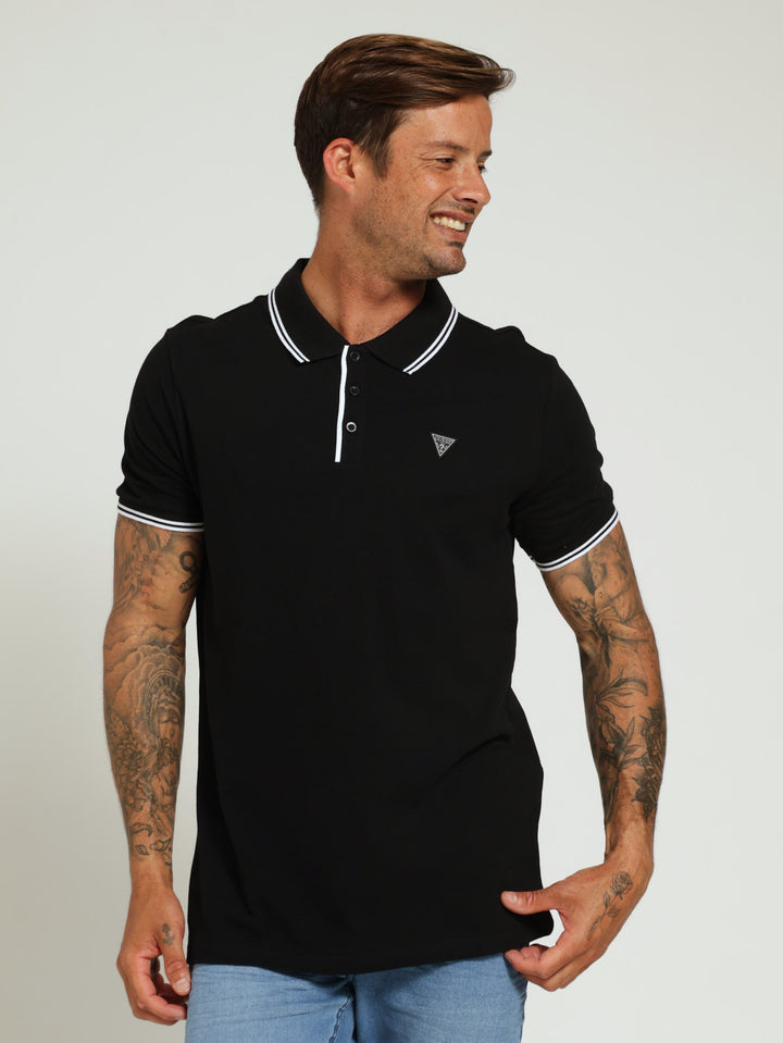 Tipped Core Polo Golfer - Black