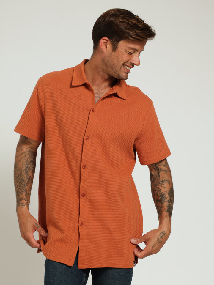 Ottoman Knit Shirt - Rust