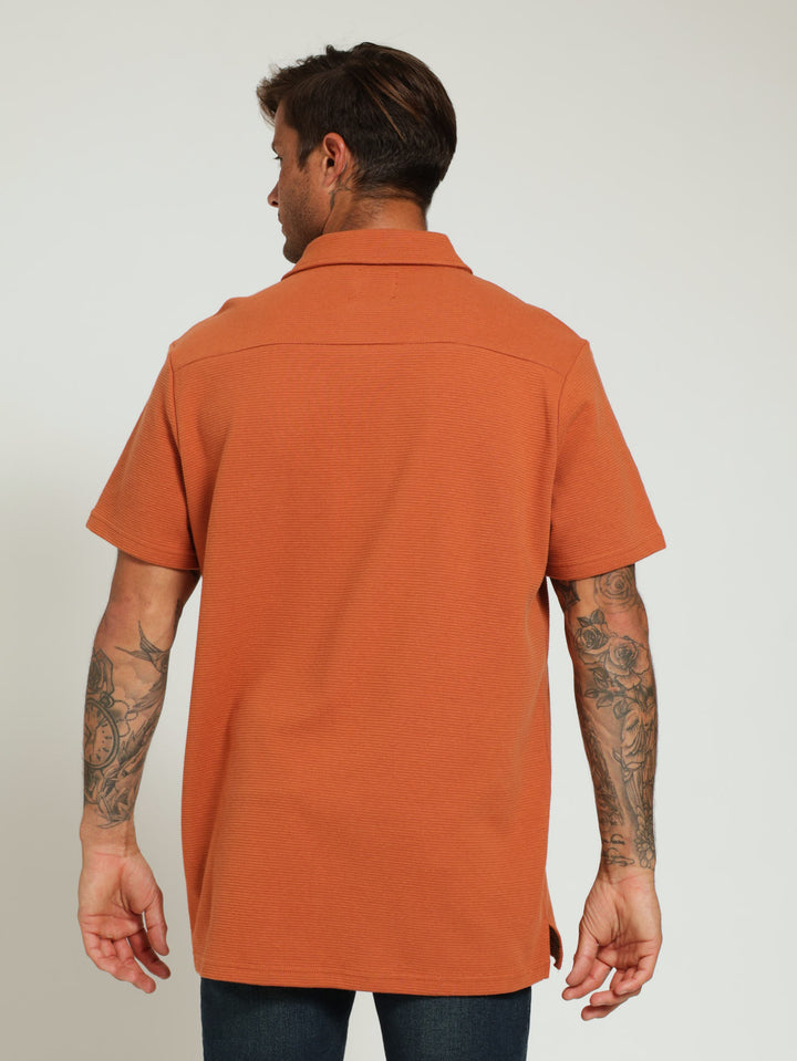 Ottoman Knit Shirt - Rust