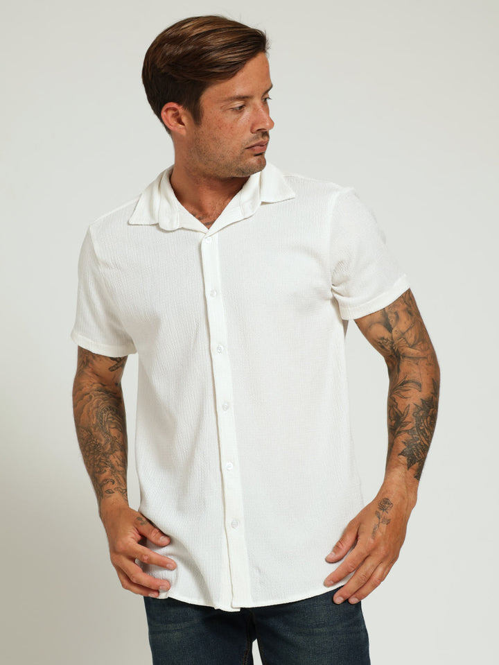 Crinkle Woven Shirt - Off White