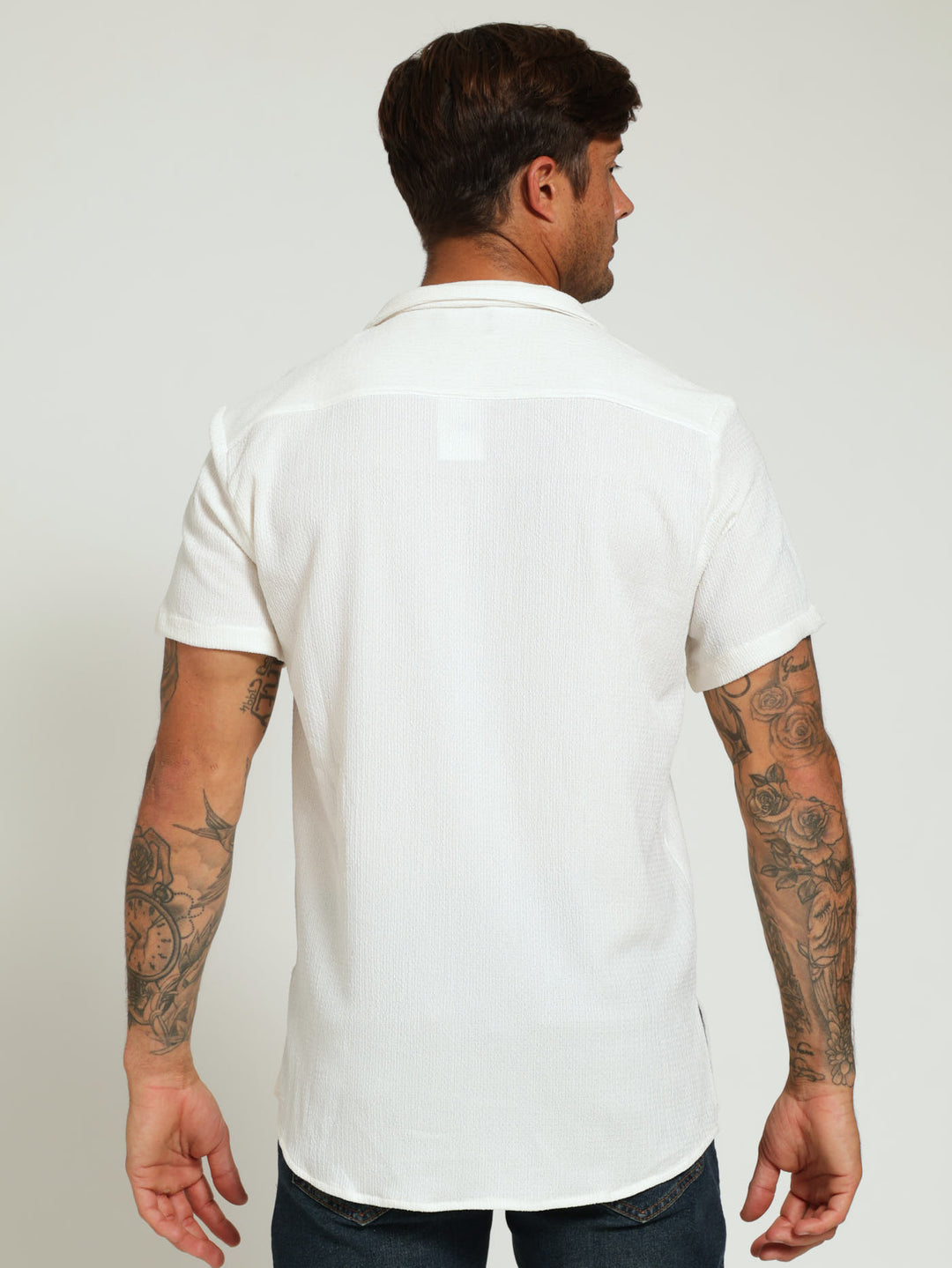 Crinkle Woven Shirt - Off White