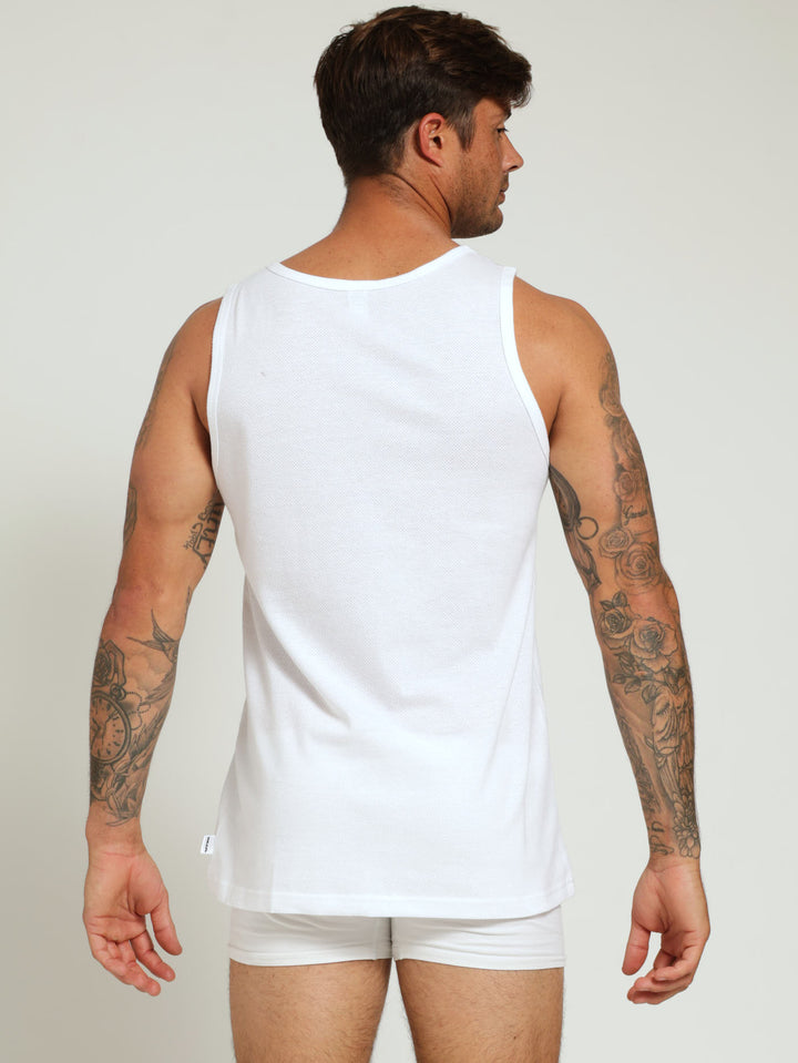 2 Pack Eyelet Vest - White