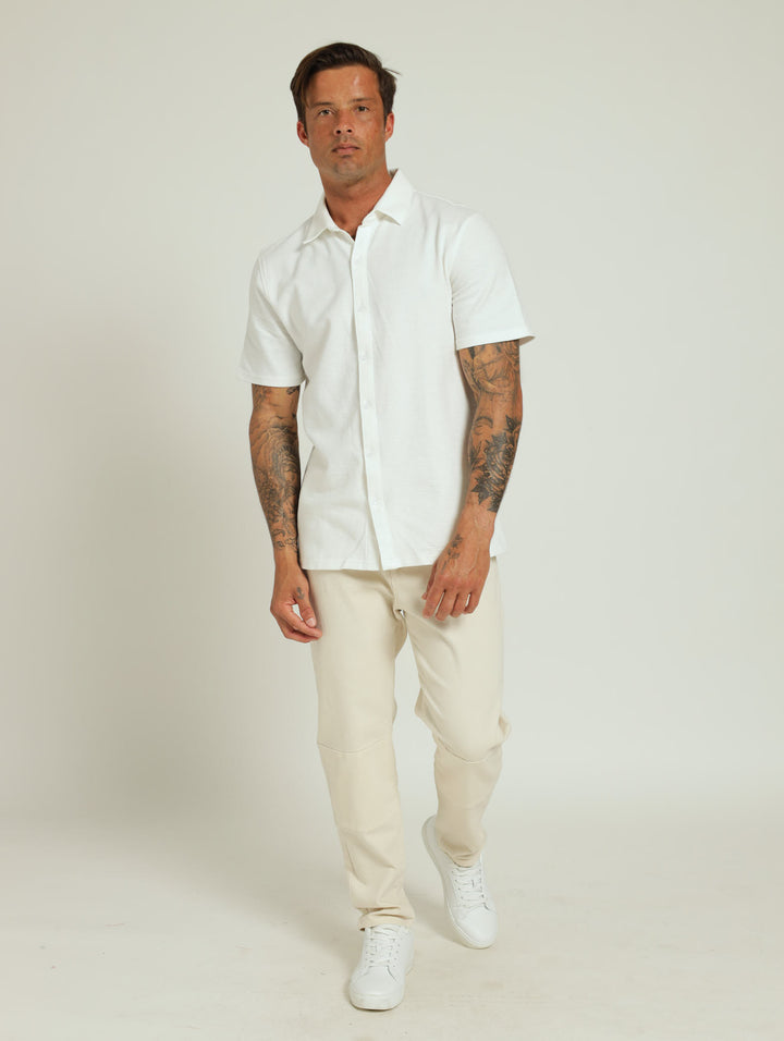 Knitted Slub Shirt - Off White