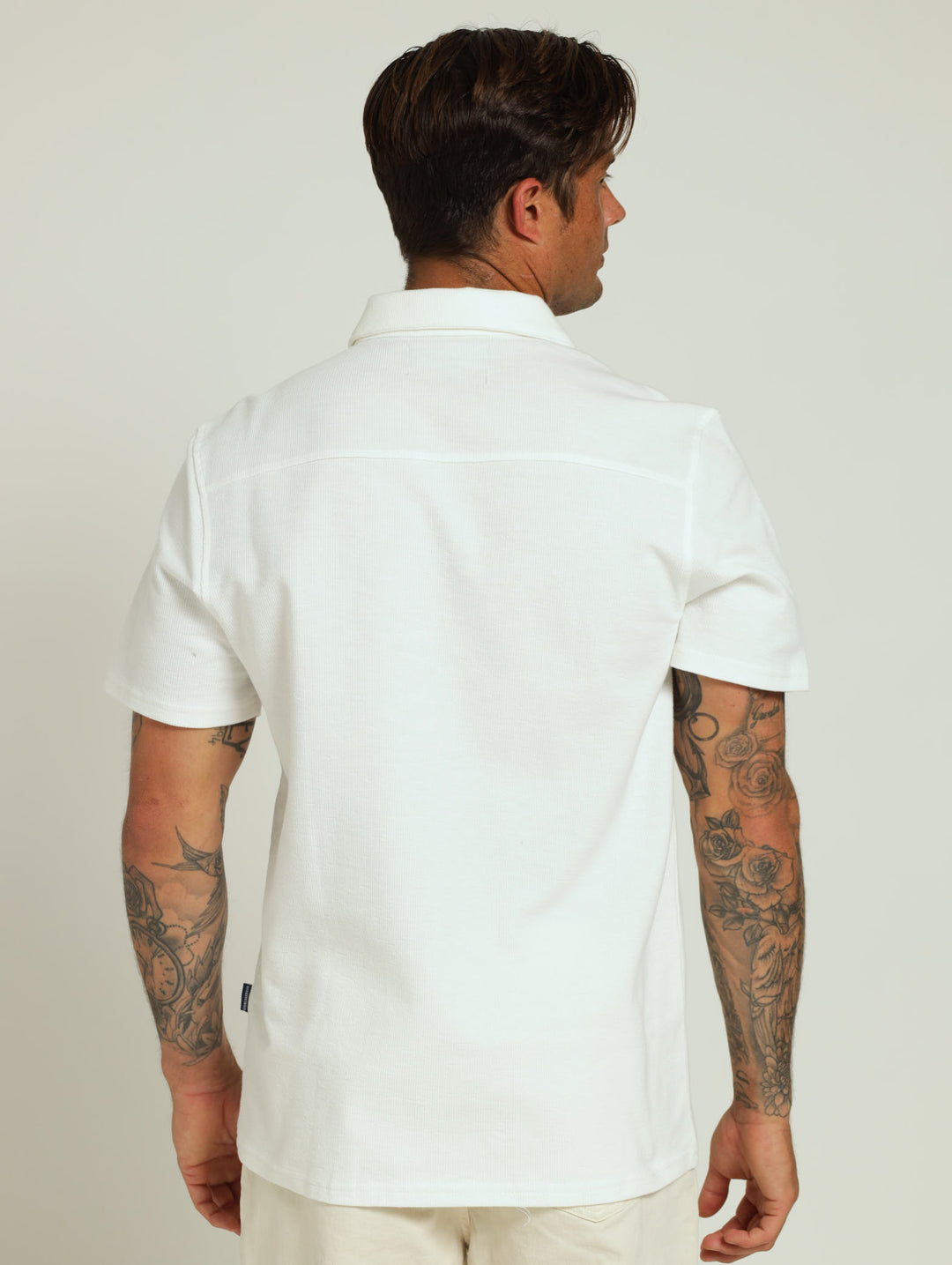 Knitted Slub Shirt - Off White