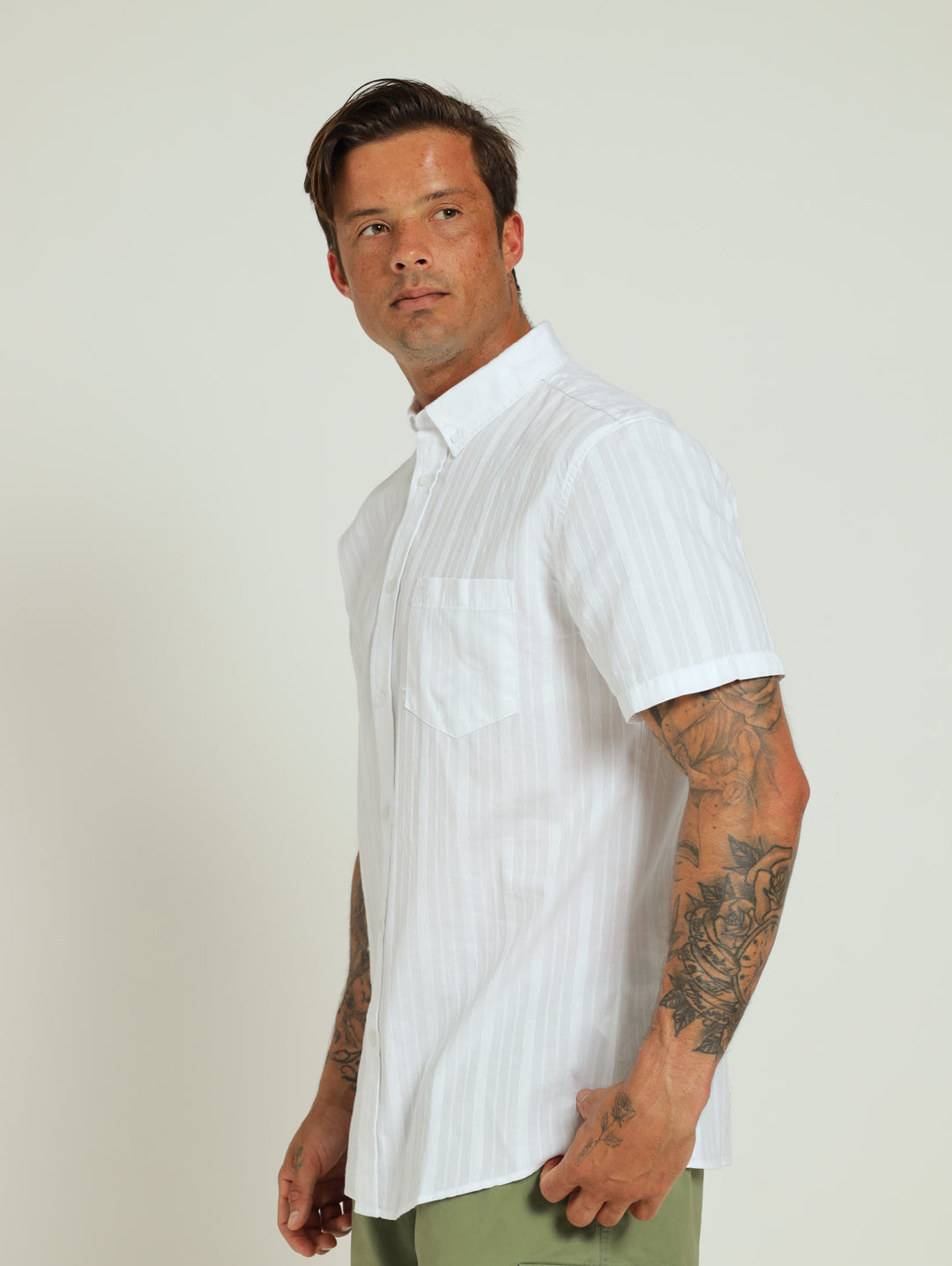 Pop Stripe Shirt -White