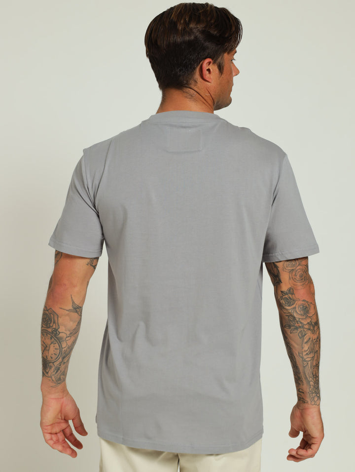 Basic Embroidered Tee - Grey