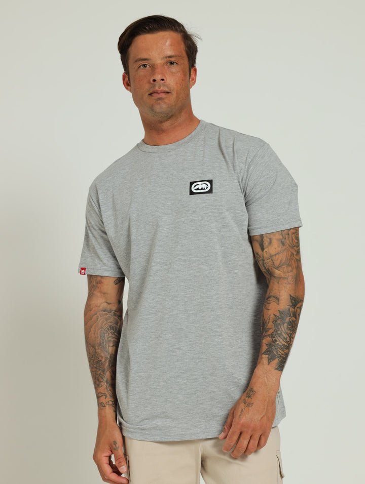 Never Out Print Tee - Grey Melange