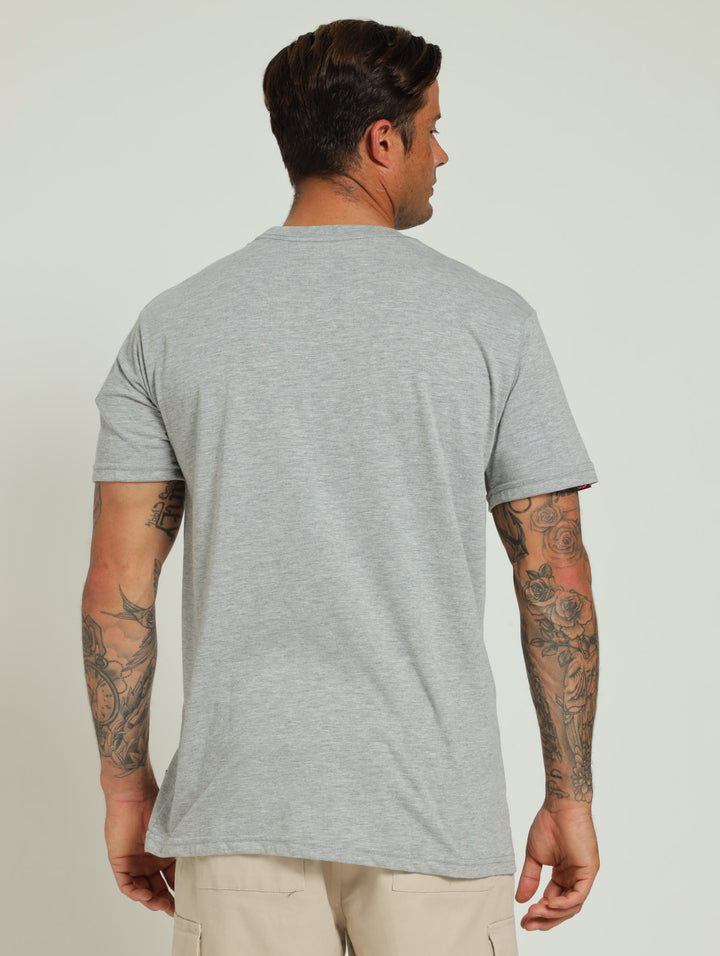 Never Out Print Tee - Grey Melange