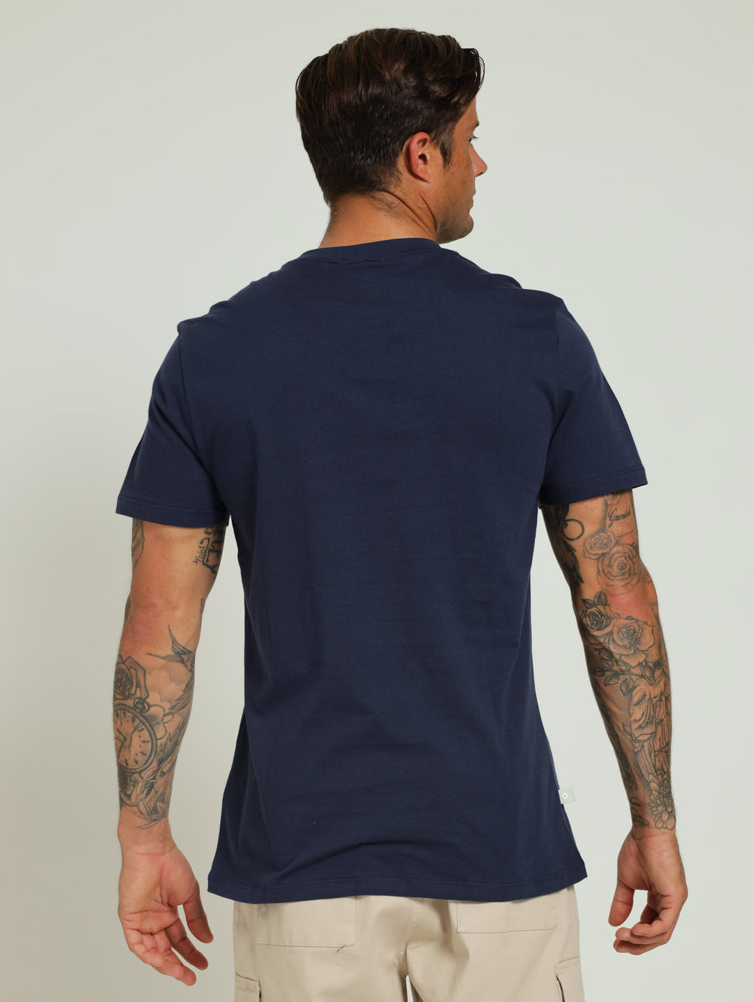 Large Center Logo Tee - Navy