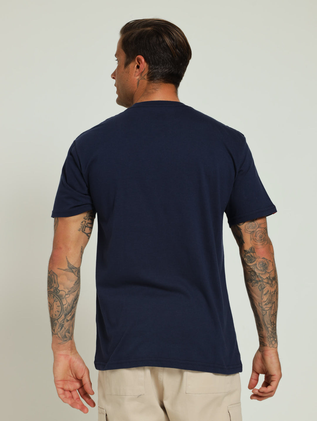 College Script Tee - Navy