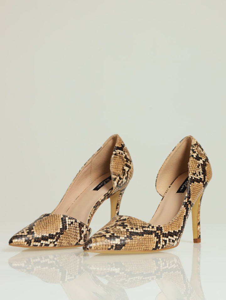 Snake Print Court Heel