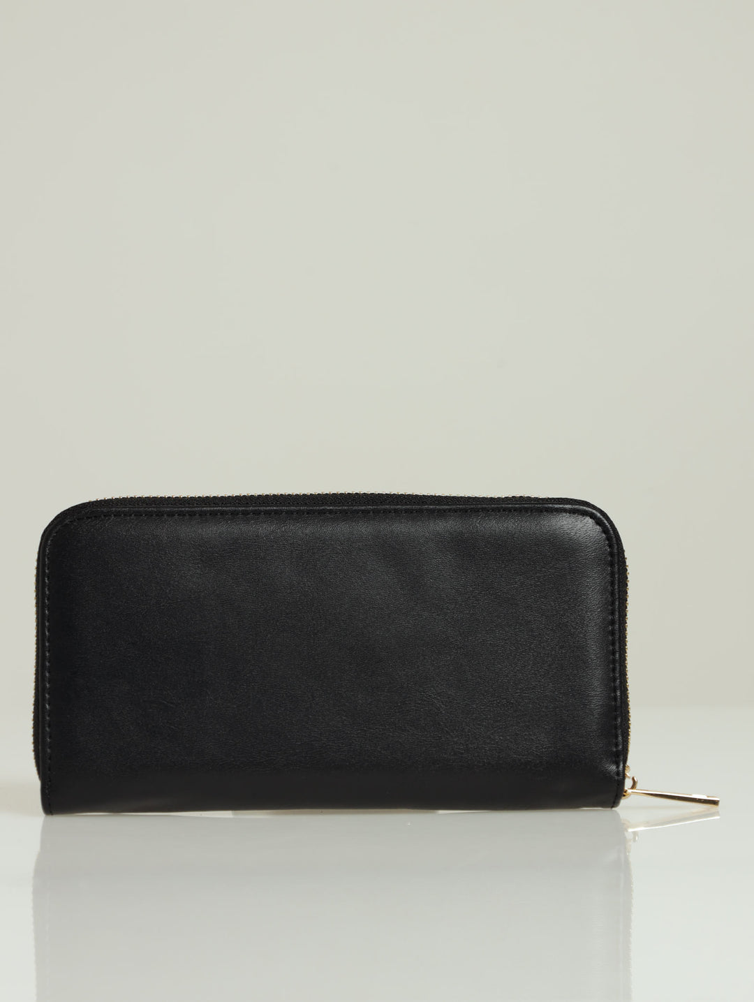 Flap Zip Around Purse - Black