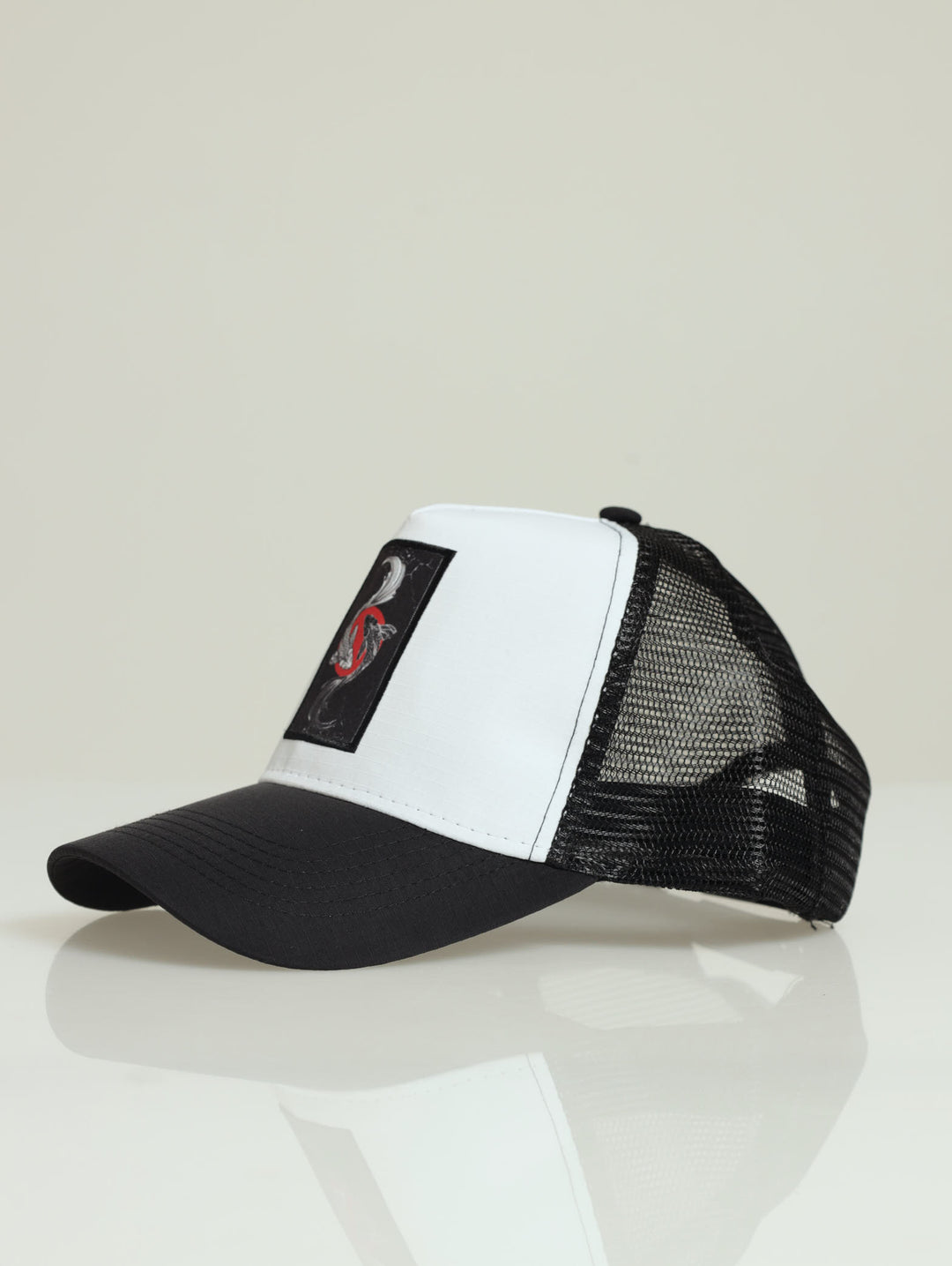 Koi Fish Trucker Cap - Black/White