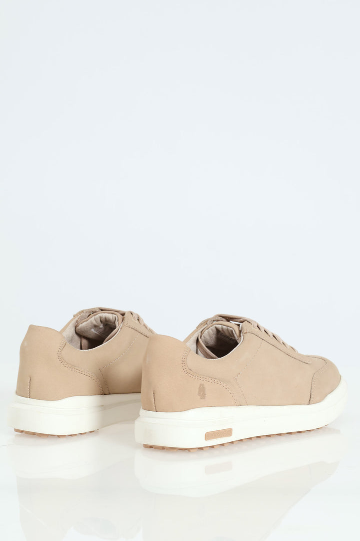 Panelled T-Toe Lace Up Sneaker - Sand