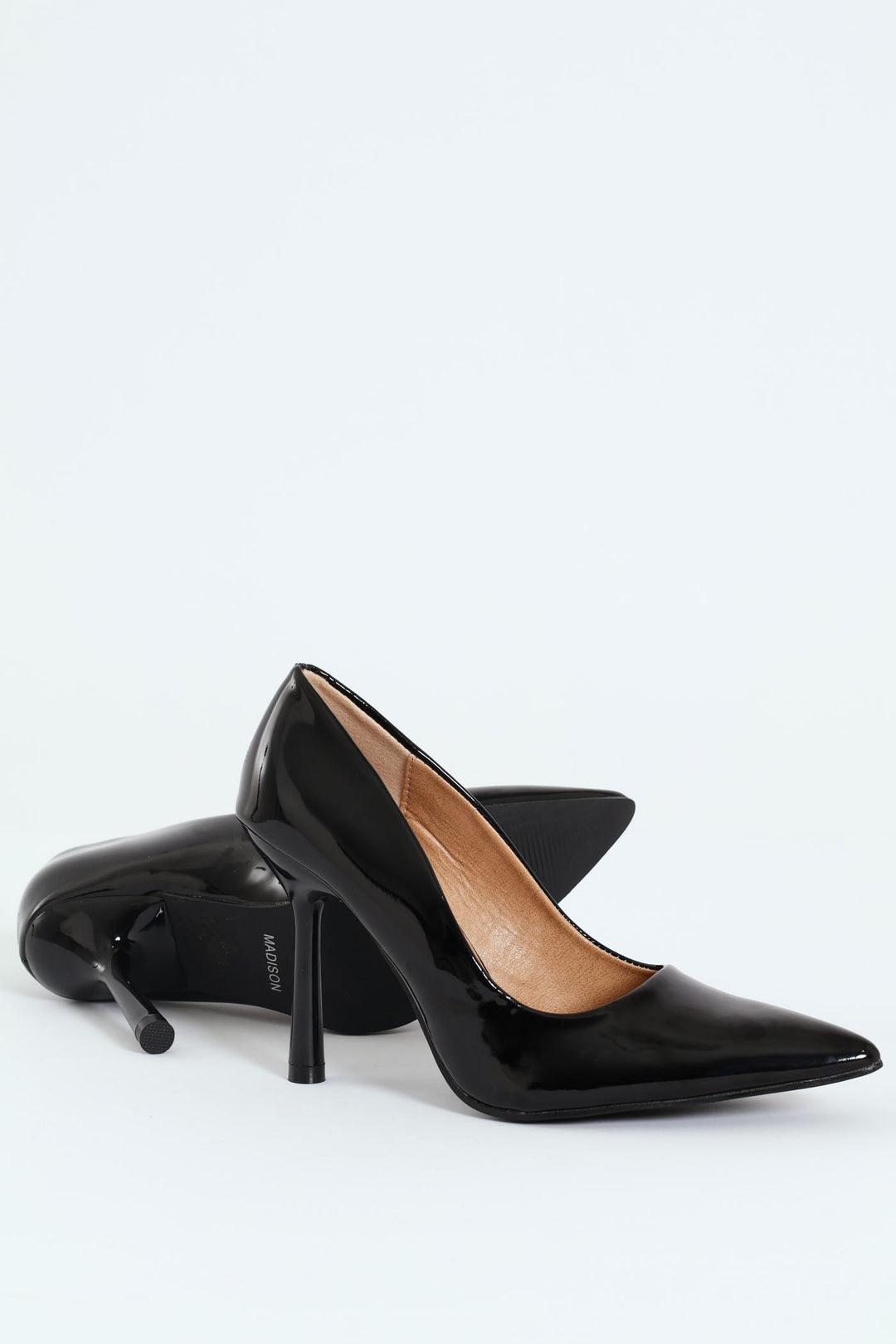 Lila 4 Patent Pointed Toe Court Heel - Black