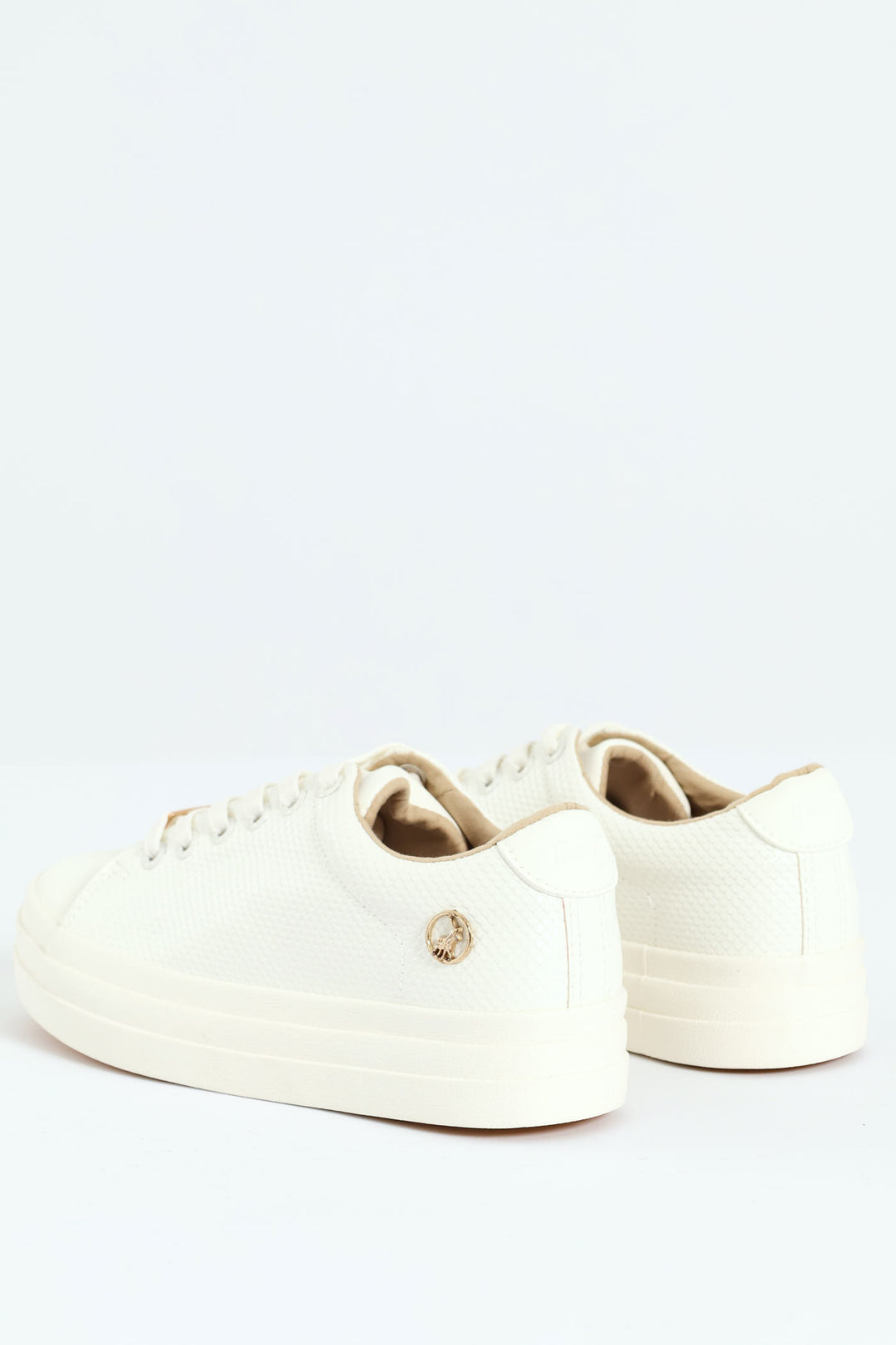 Textured Platform Sneaker - White