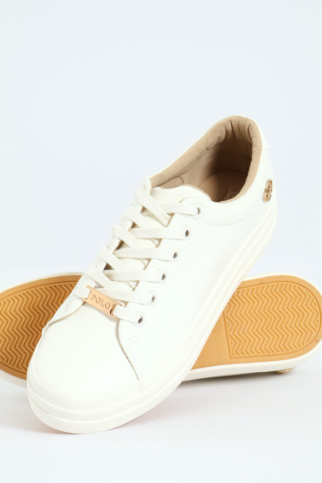 Textured Platform Sneaker - White