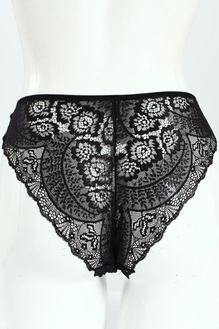 3 Pack Lace Brazilian Panty - Black/Sage/Rose