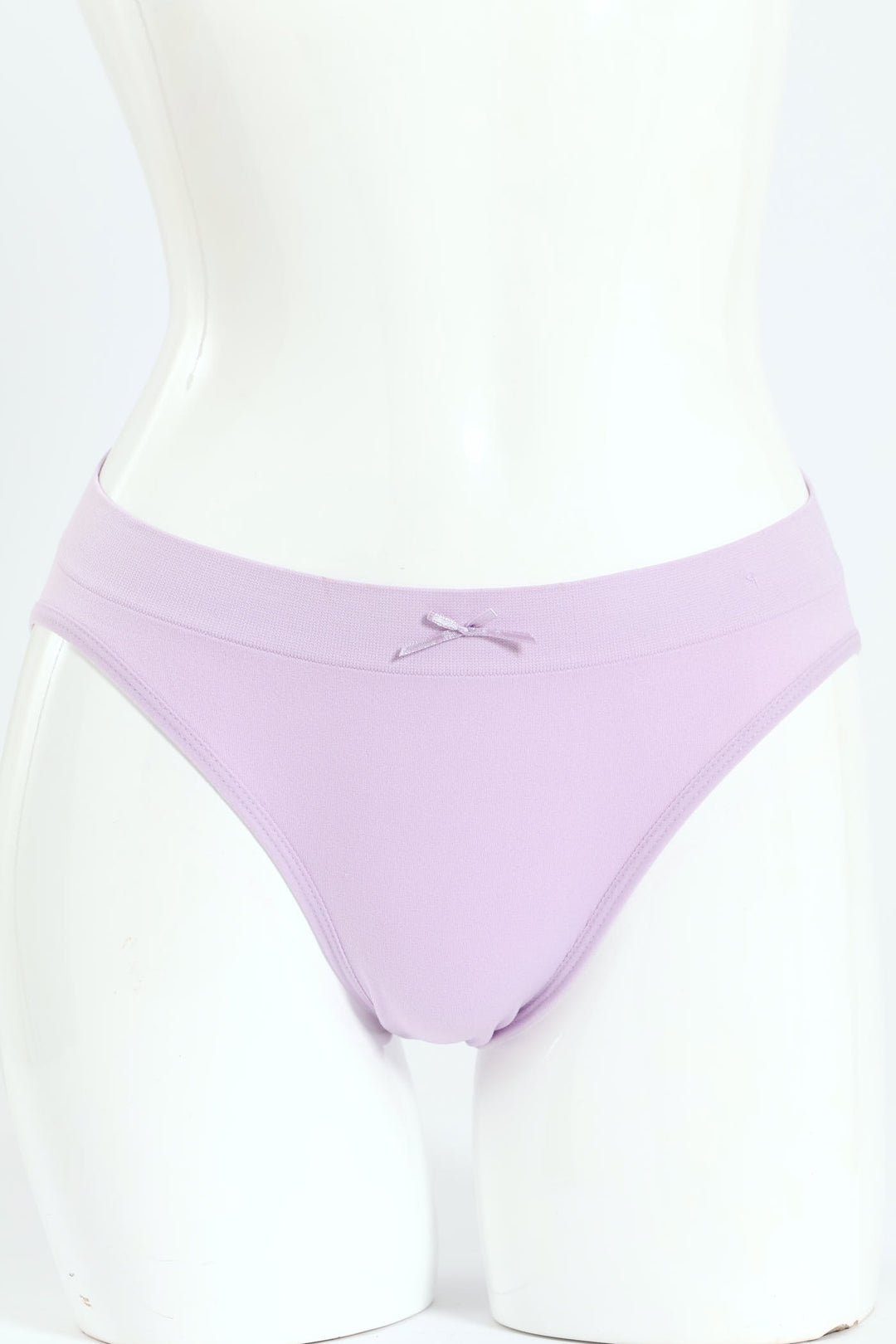 3 Pack Seamless Hi-Cut Panties - Mauve/Light Blue/Grey Melange