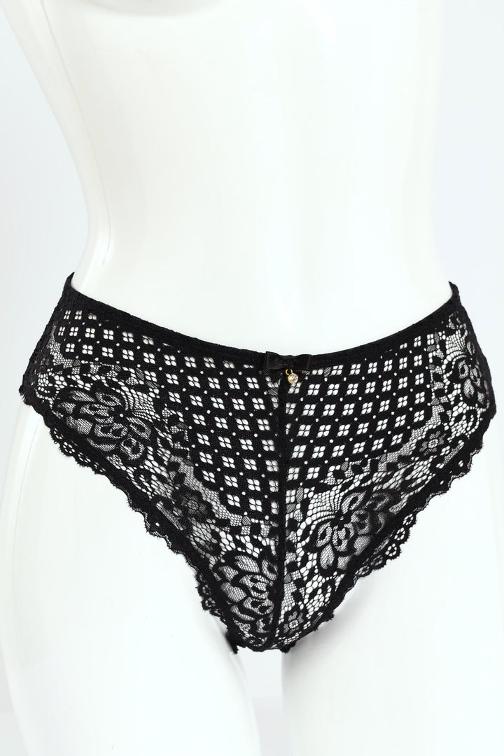 Full Lace Midi Panties - Black