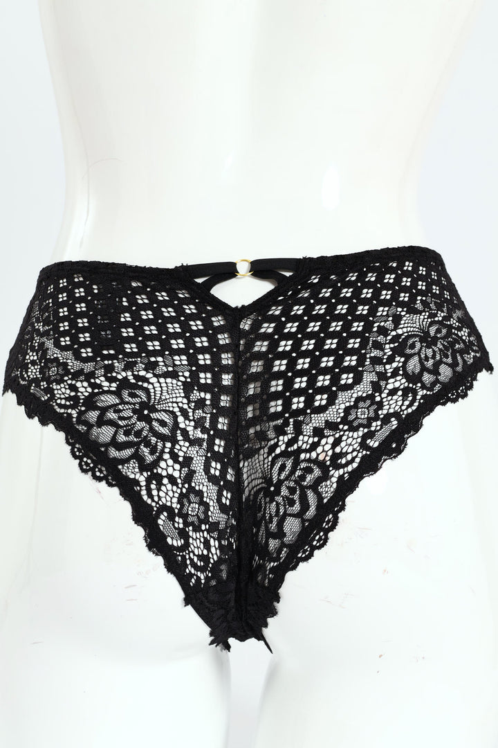 Full Lace Midi Panties - Black