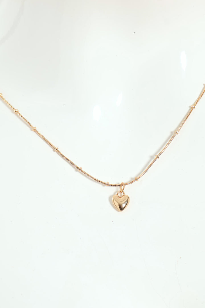 Heart Bubble Pendant Necklace - Gold