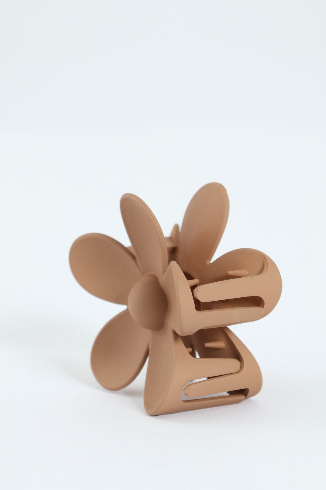 Flower Matte Hair Clip - Beige