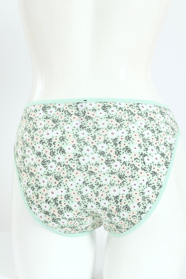 5 Pack Cotton Stretch Hi-Cut Panties - Dots/White/Floral/Pink/Grey Melange