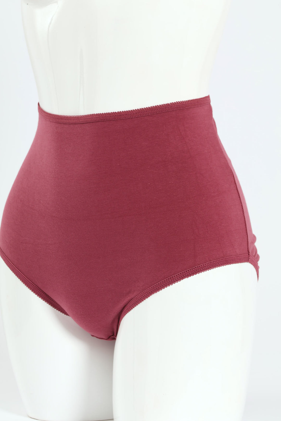 3 Pack Cotton Stretch Brief Panties - Dusty/Burgundy/Dirty Pink