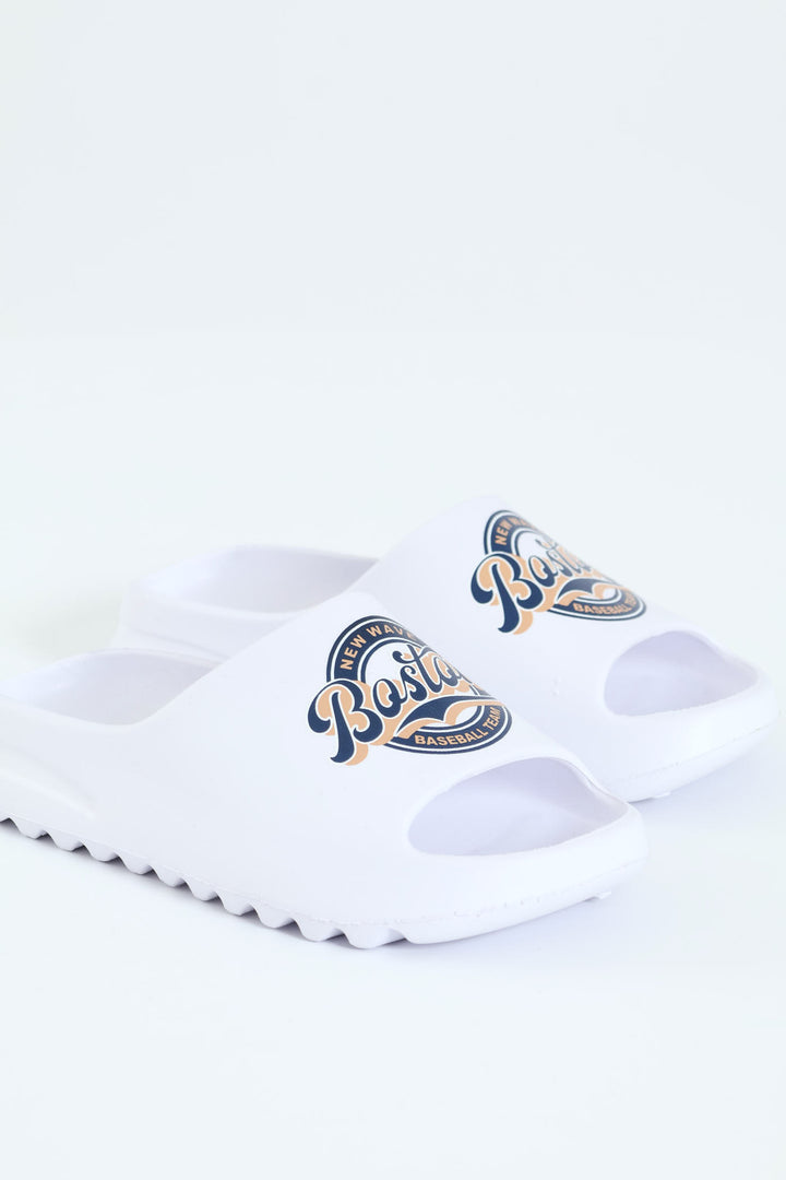 Boys Moulded Slide - White