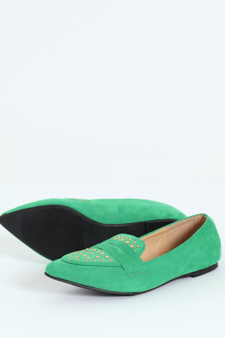 Studded Penny Loafer - Green