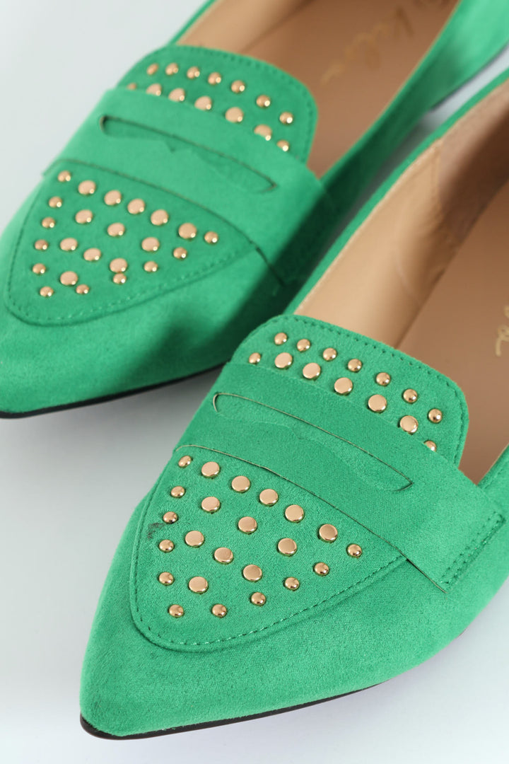 Studded Penny Loafer - Green