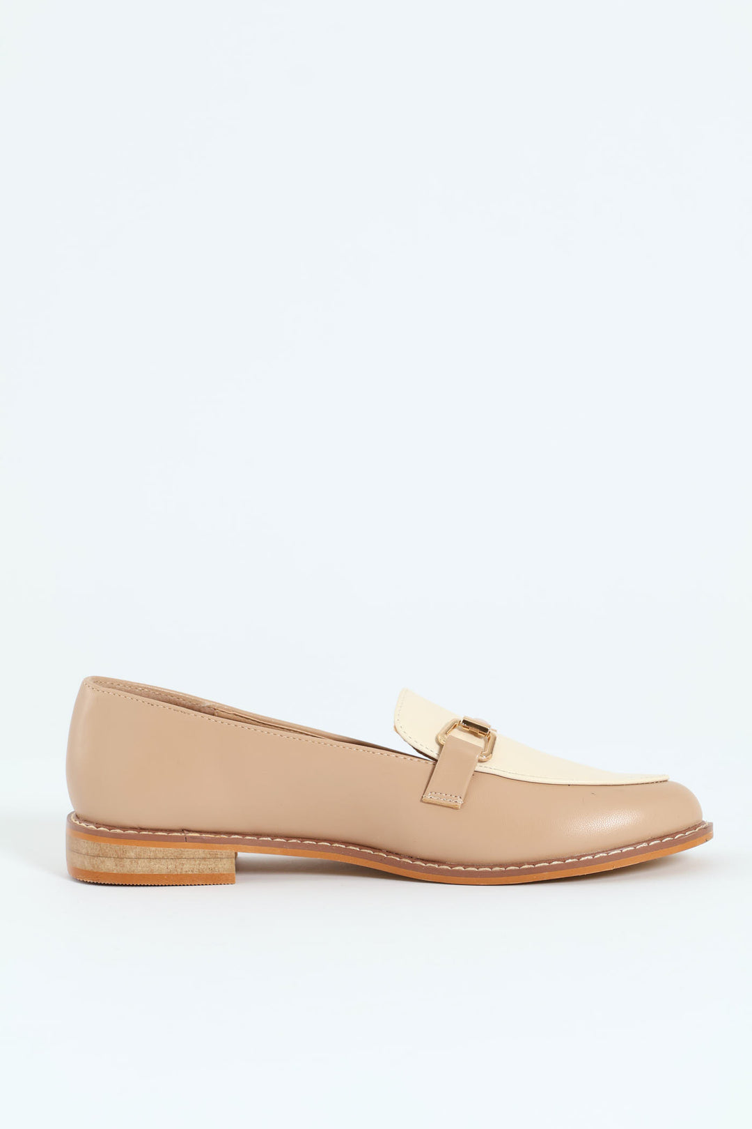 Metal Trim Loafer - Natural