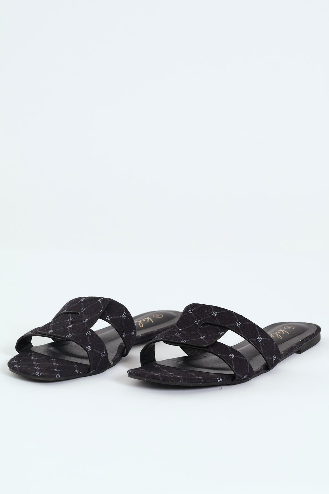 Interlinked Printed Mule Sandal - Black