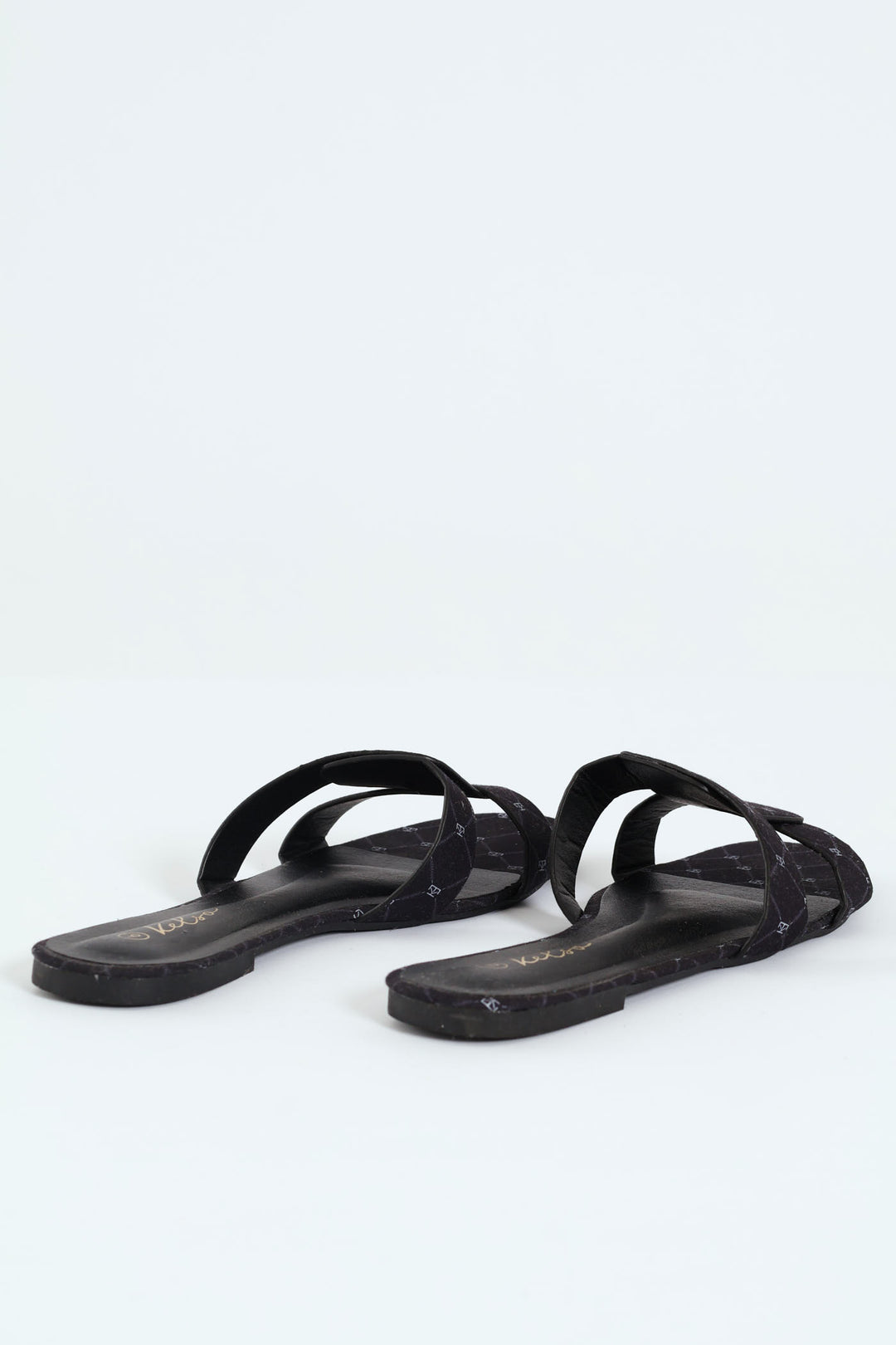 Interlinked Printed Mule Sandal - Black